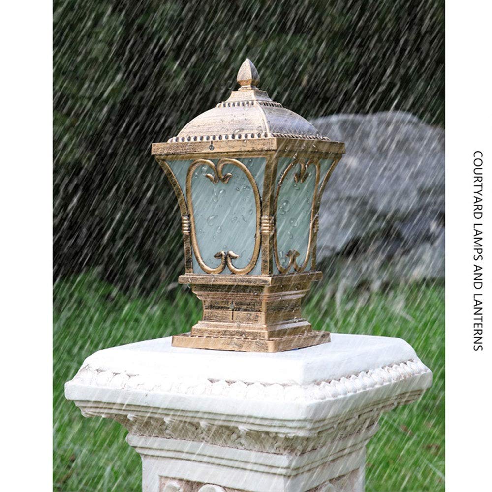 Outdoor Pillar Lamp for Lawn Fence Gate Wall (Bronze_medium)