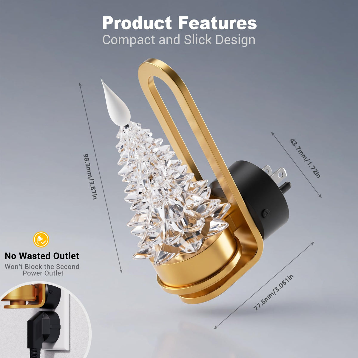 Crystal Christmas Tree Night Light (Crystal Christmas Tree - 3000K / 2 Pack)