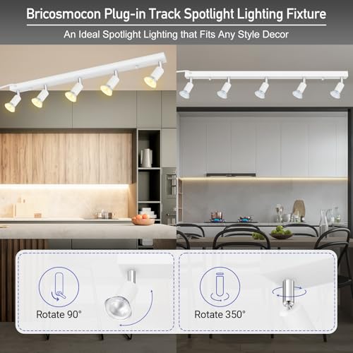 Plug in Track Lighting (White / 29" 5-Light Plug in Track Lighting)