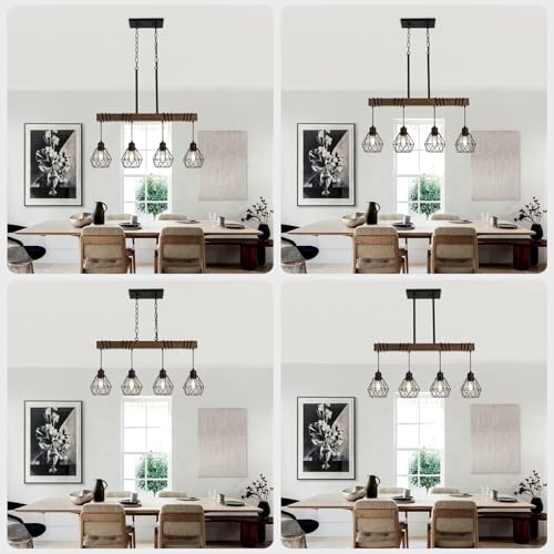 Farmhouse Dining Room Light Fixture (Black / 4-Light)