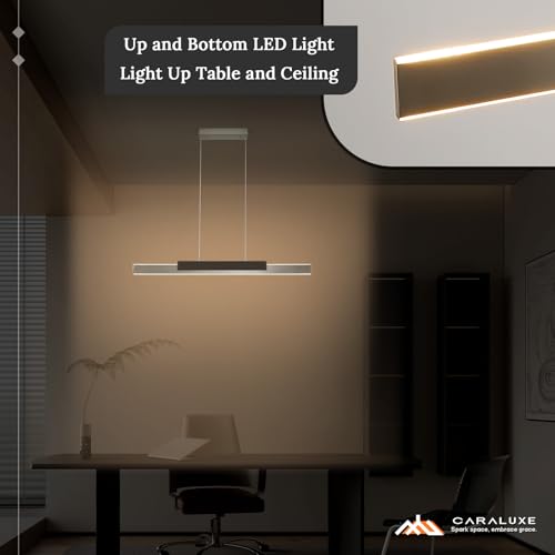 Modern LED Linear Pendant Light 39in Brushed Nickel Island Light Dimmable (Nickel Wood / 39.4'')