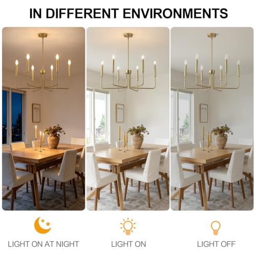 Brushed Gold Chandelier for Dining Room