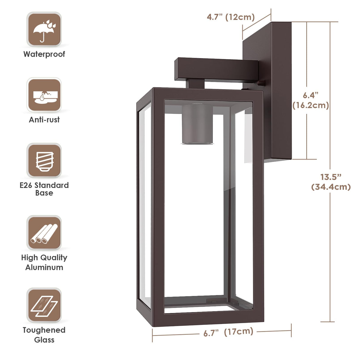 Outdoor Wall Light Fixture (Dark Chocolate / X-Large)