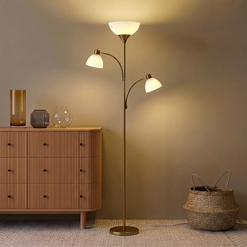 Sky Dome Double LED Floor lamp (Gold Brass)