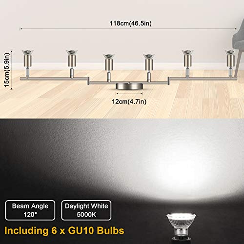 6 Light LED Track Lighting Kit (Matt Nickel / 6 Light)