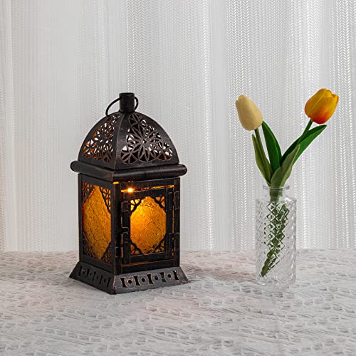 Candle Lanterns Decorative Indoor & Outdoor (Large / Amber-square - 12''h)