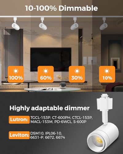 12 Pack Zoomable J Type Track Lighting Heads Dimmable (White / 12 Pack(J type))