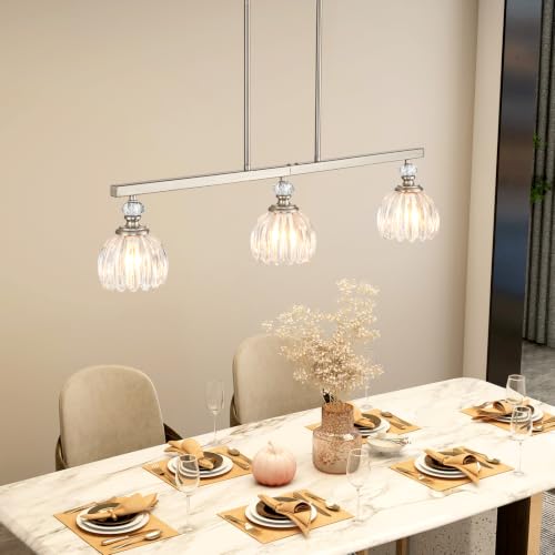Brushed Nickel Island Light for Kitchen (3-Light / Nickel)