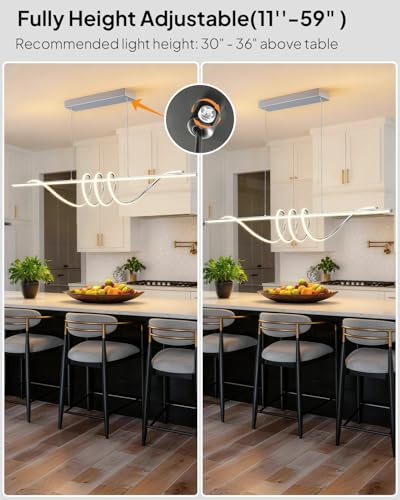 57in Kitchen Island Light (Chrome Silver / 57in)