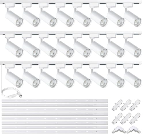Ultra Bright H Type White Track Lighting Kit with 26.2 FT Track Rails