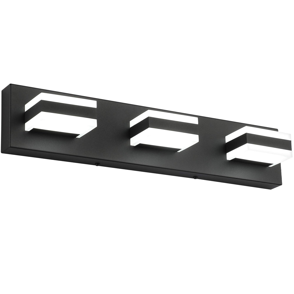 LED Black Bathroom Vanity Light Fixtures Over Mirror 3 Lights Bath Lighting Restroom Light Modern Vanity Lights for Bathroom Bath Lights ETL Listed (Matt Black,6000K & 100% Brightness / 3- Light,22Inch)