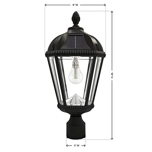 Outdoor Solar Post Light (Single Lamp Only - Post Mount / Black)
