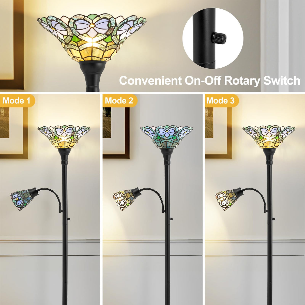 Torchiere Floor Lamps for Living Room (Multicolor)