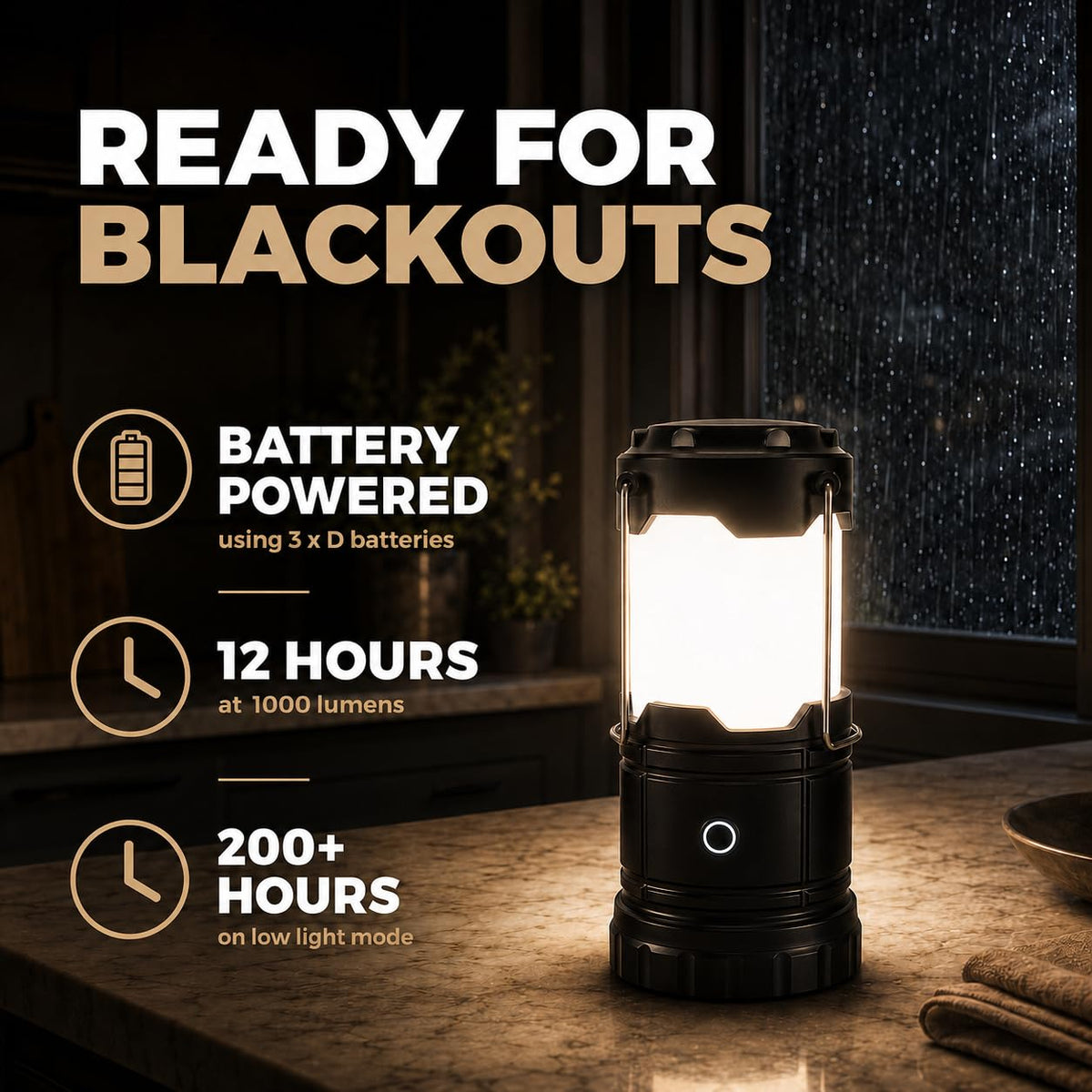 LED Camping Lantern (1 Pack / Large (1000 Lumens))