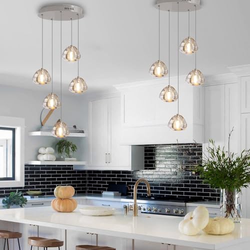 Modern Glam Crystal Chandelier Large Size LED Light Fixture Luxury Pendant Ceiling Light with Remote Dimmable Lighting for Dining Room Living Room
