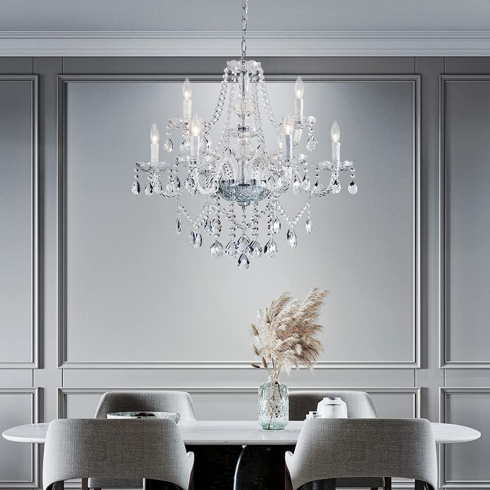 Saint Mossi 9 Light Modern Contemporary Elegant Crystal Glass Chandelier (Clear Crystal / W28" 2 Tier)