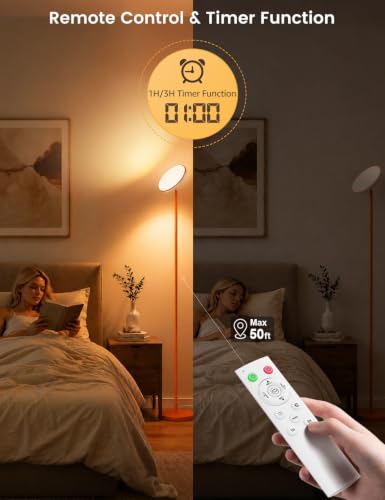 UFO Torchiere Floor Lamp (Orange)