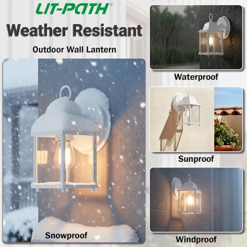 Outdoor Wall Light Fixture (White / 2-pack)
