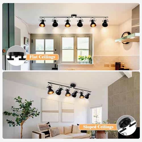 6 Light Kitchen Track Lighting Rotatable Heads for Farmhouse Island (6 Light)