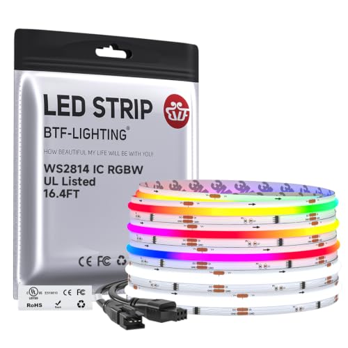 16.4FT WS2814 Smart IC RGBW 6000K DC12V COB LED Strip Light (16.4FT)