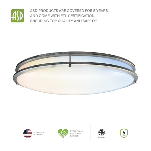 LED 24" Oval Flush Mount Lighting (Brushed Nickel)