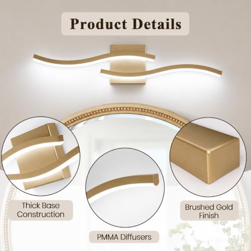 23.62in Gold LED Vanity Light (Gold / 23.62INCH,2 PACKS)