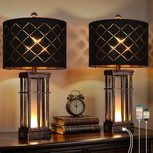 27" Modern Table Lamp with Nightlight
