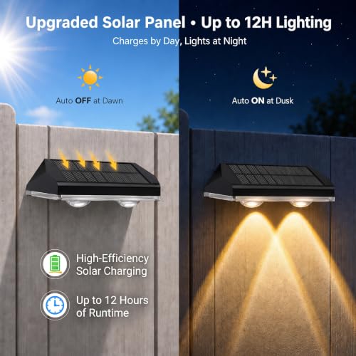 Solar Fence Lights Outdoor