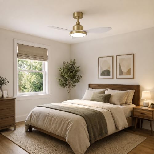 42" Ceiling Fan with Lights (White & Gold / 42 Inch)