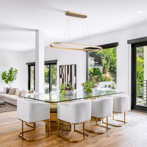 39.4" Dimmable Modern LED Chandelier (Gold / W39.4"-2 Ring)