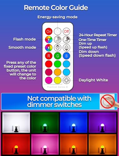Color Changing LED Light Bulb (8 Count (Pack of 1))