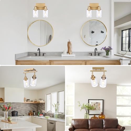 2 Light Track Lighting Fixtures Gold Finish (Gold / 2-Light)
