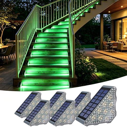 Solar Stair Lights 6 Pack (Green / 6Pack)