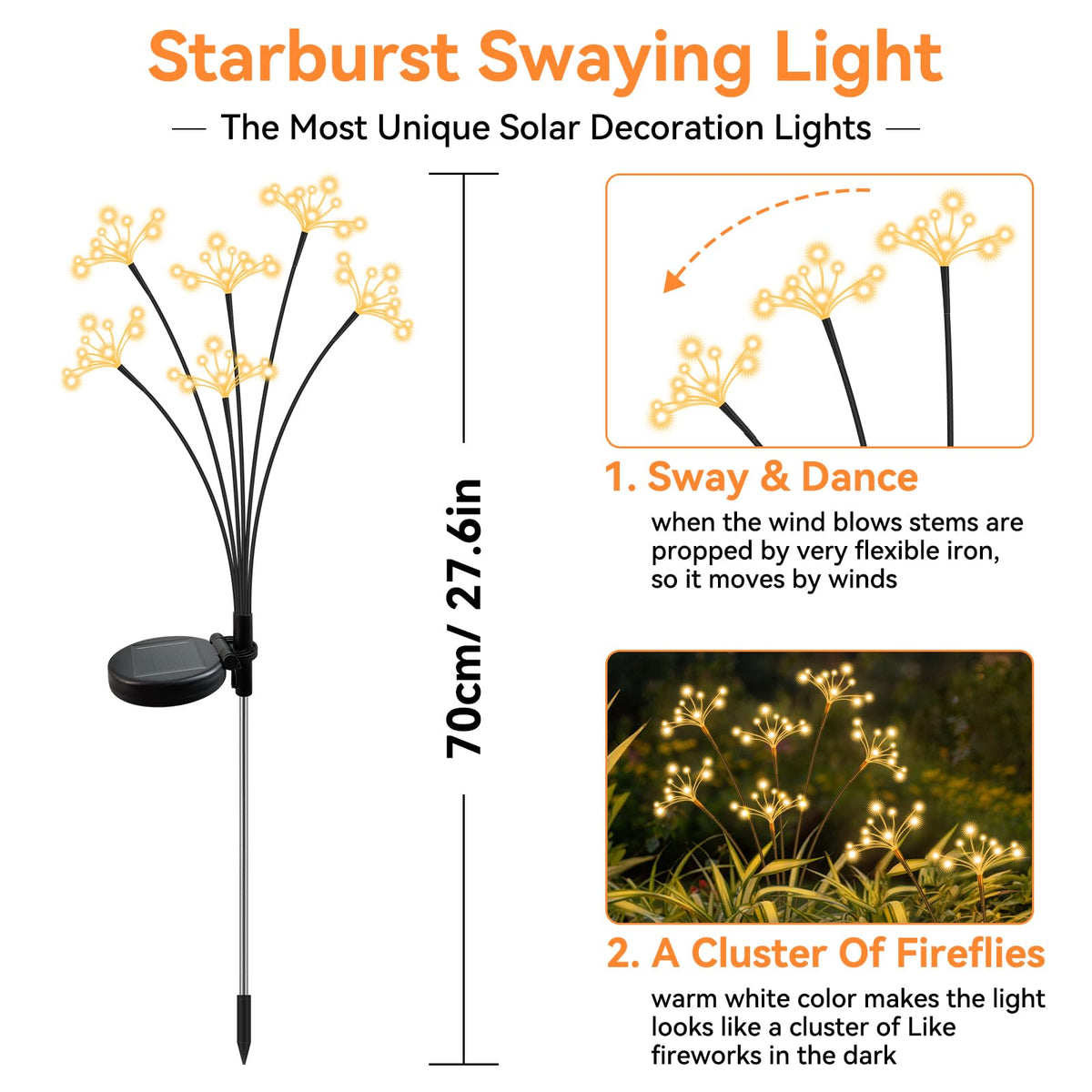 Solar Garden Lights (Warm White / 2 Pack)