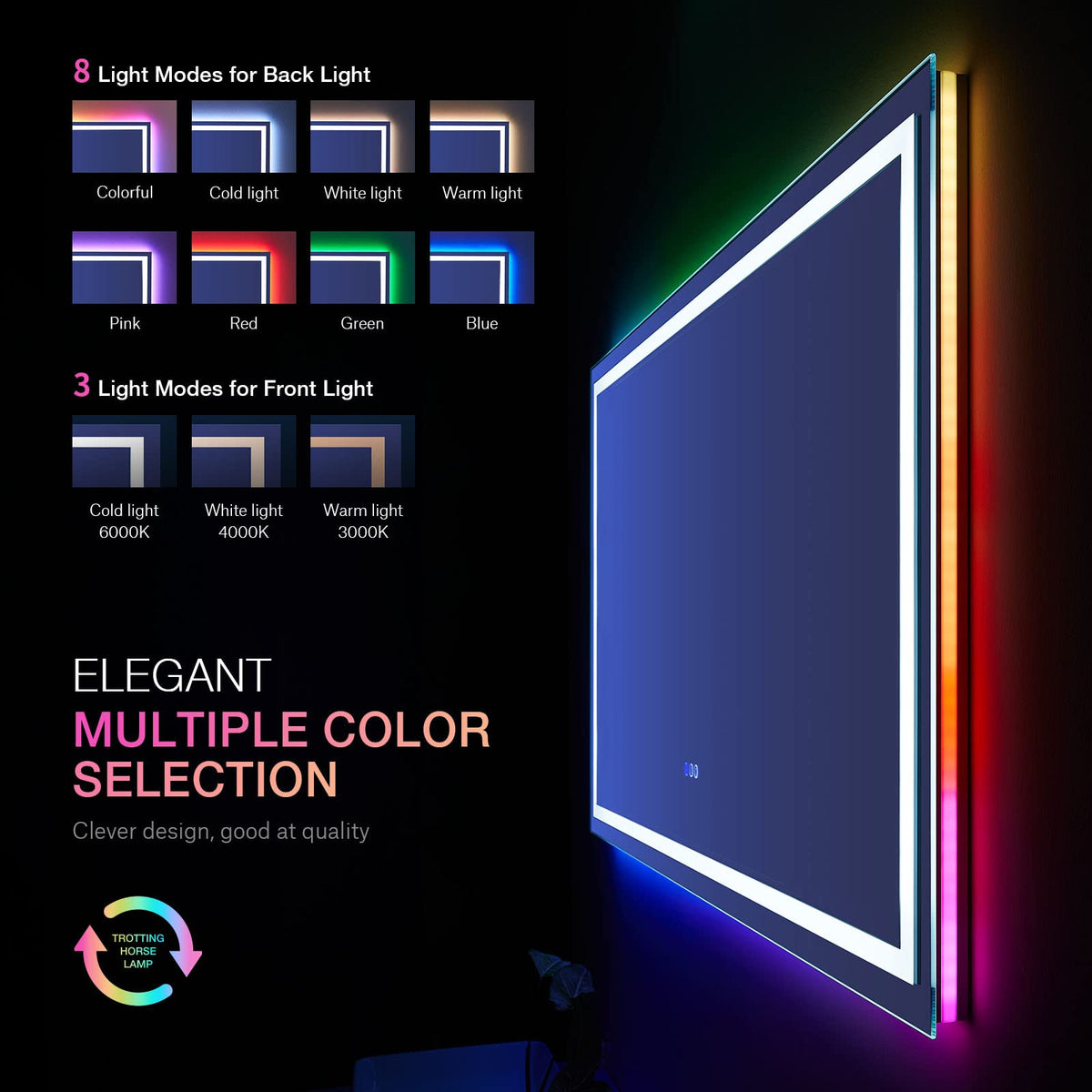 72"X40" RGB LED Bathroom Mirror with Lights (Rgb / 72"L x 40"W)