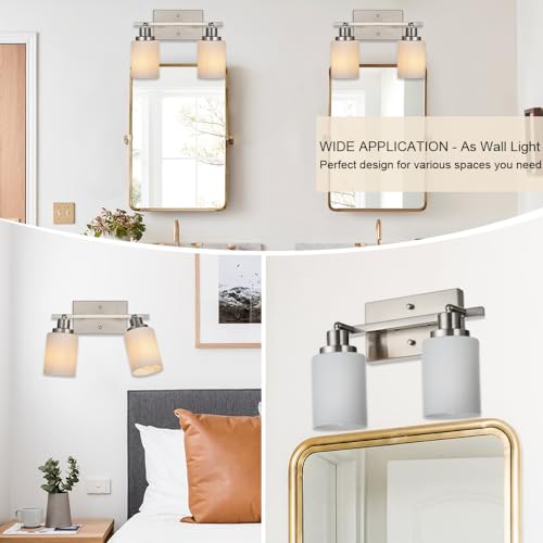 2 Light Track Light Fixtures Wall Sconce Lighting (Brushed Nickel / 2-Lights)