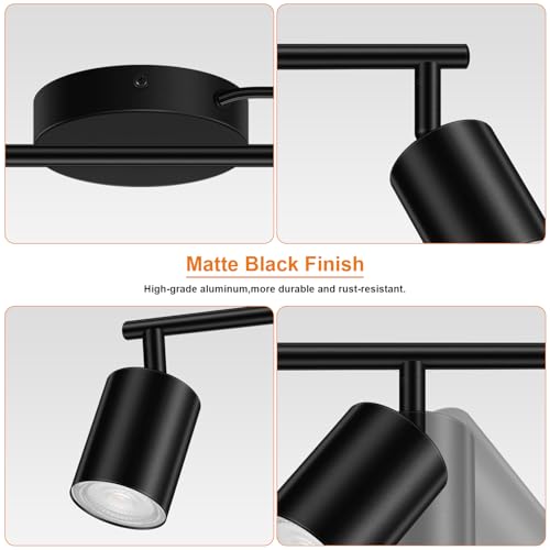 Plug in Track Lighting LED (6-Light Track Light(Black))