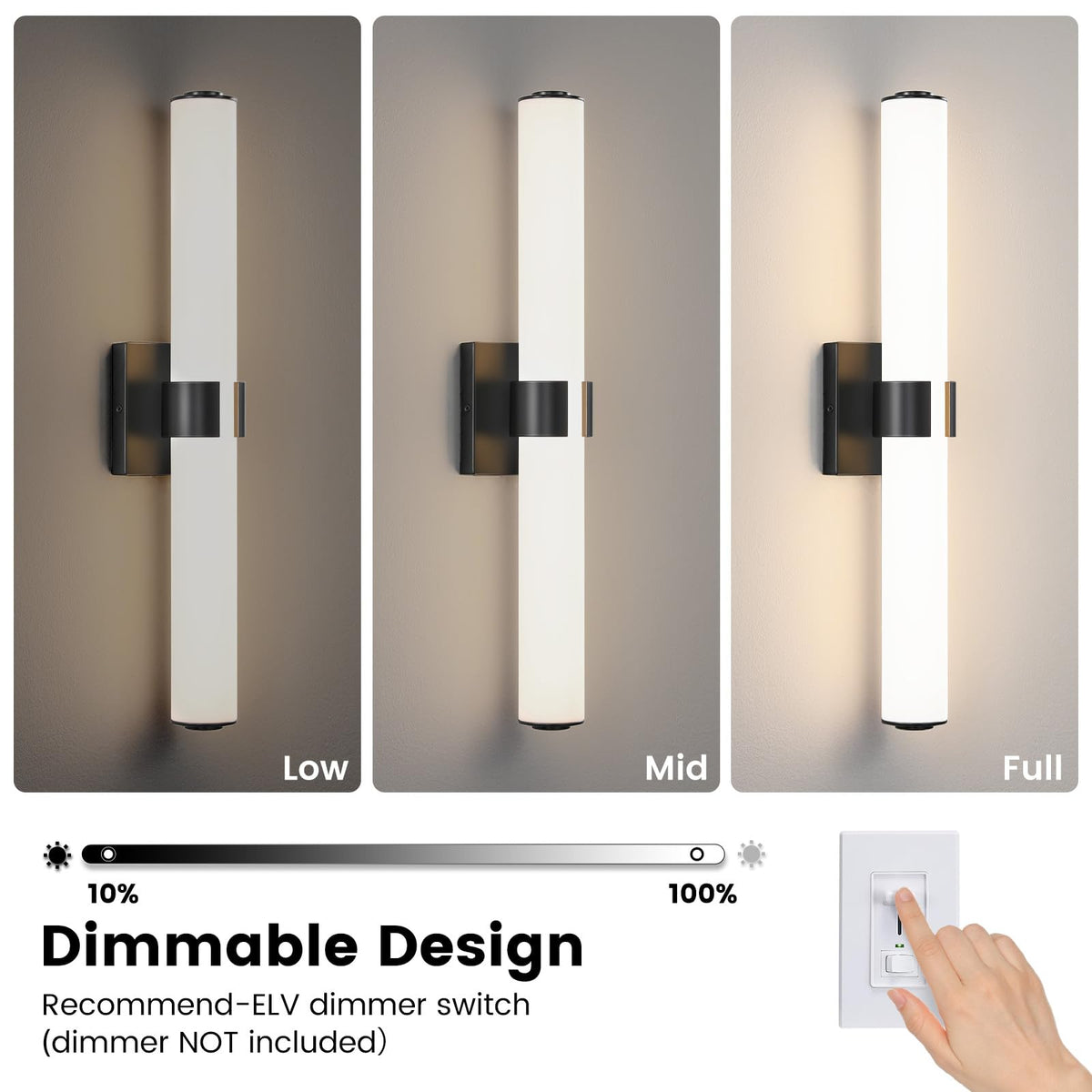 Black Vanity Lights for Bathroom (Black / 22.8 INCH)