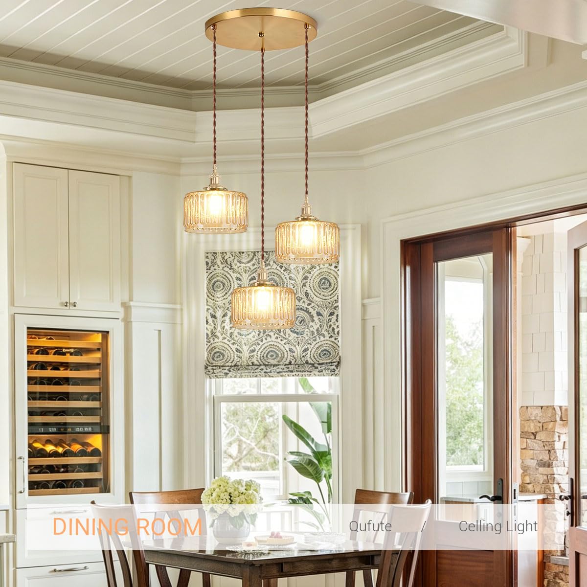 Amber Chandelier Mid (Amber-Hardwired-3-Light)