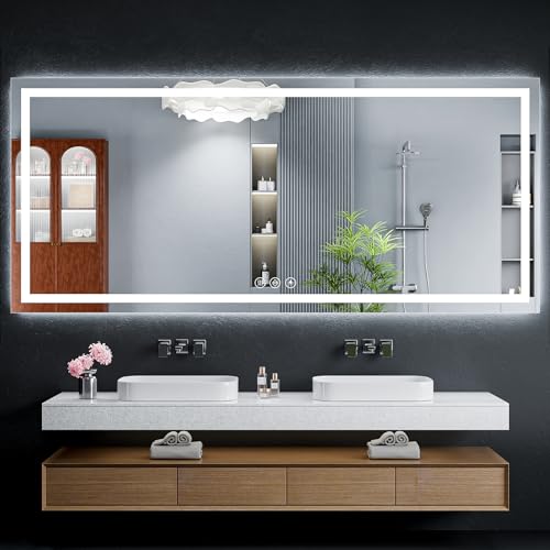 72"x32" LED Bathroom Mirror with Lights (Frontlit & Backlit / 72"L x 32"W)