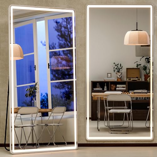 34x76 inch Full Length Mirror with Lights (Rectangle / 76"L x 34"W)