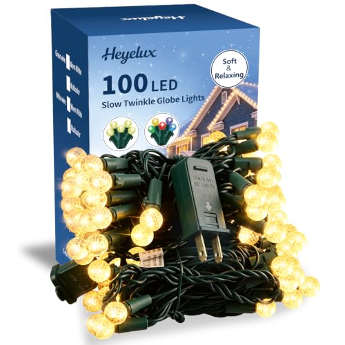 G14 Slow Twinkle Warm White Christmas Globe Lights (Warm White / 100 LED)