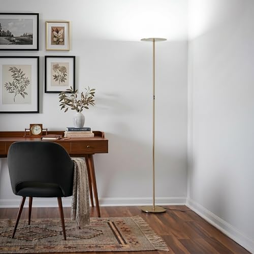 Sky Flux Dimmable LED Floor Lamp (Antique Brass)