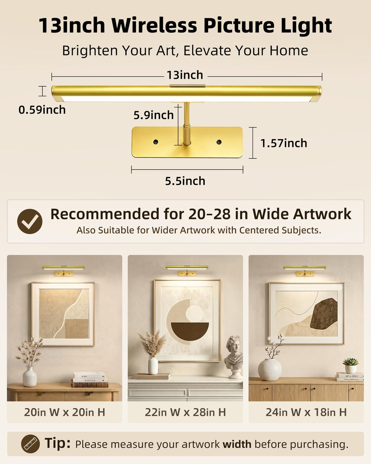 Picture Light for Wall (Gold / 13inch)