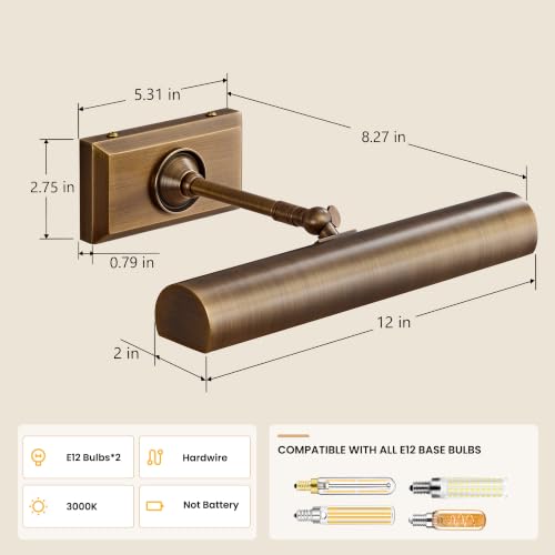Brass Picture Light Hardwired Picture Lighting Copper Material