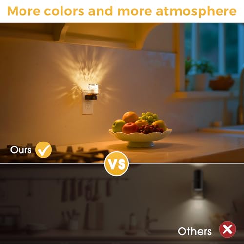 Night Light Night Lights Plug into Wall (RGB(Diamond-Black) / 2 Pack)