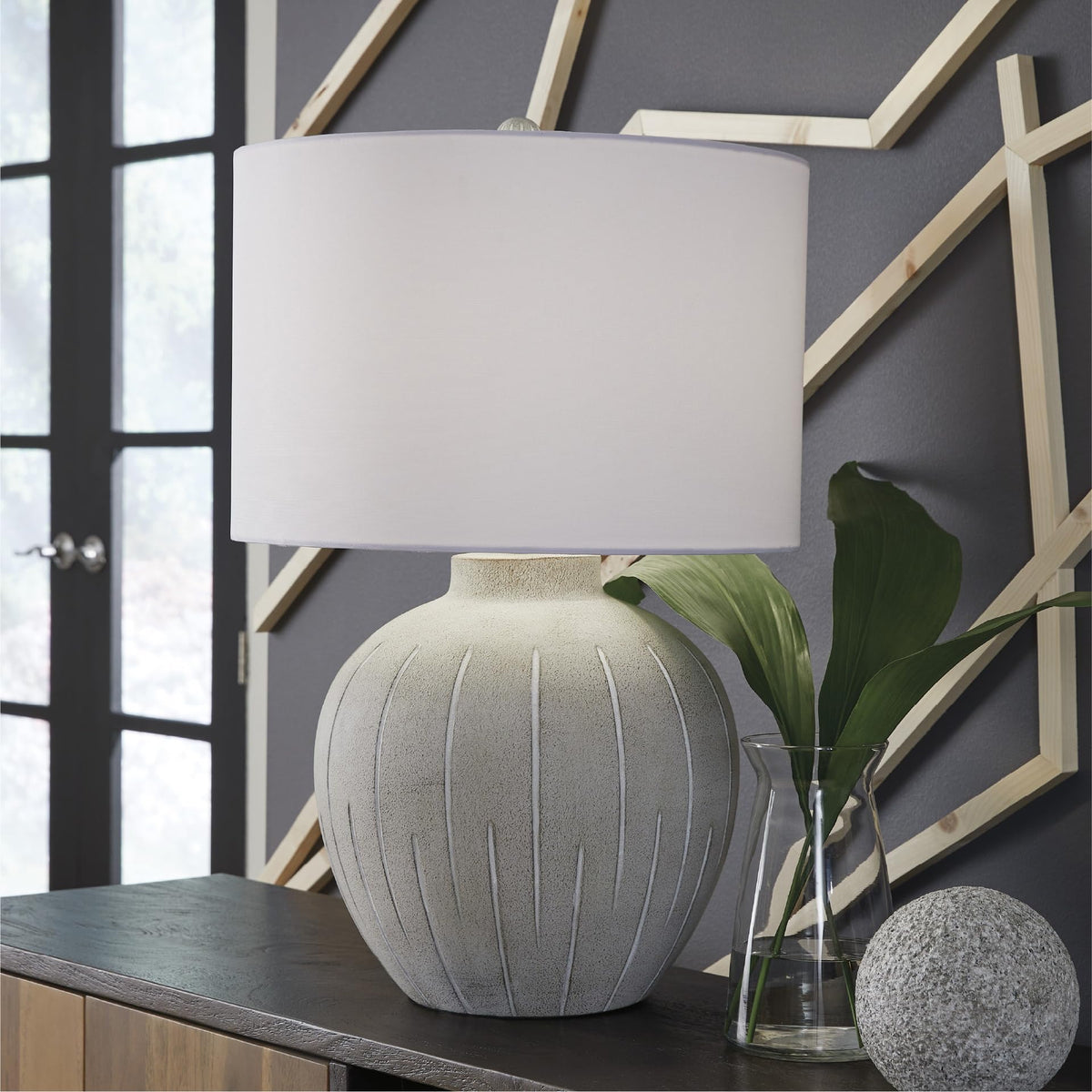 Living Room Table Lamp (Warm Gray)