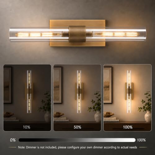 Luxury Brass Bathroom Wall Sconce (Antique Brass / 1 Pack)