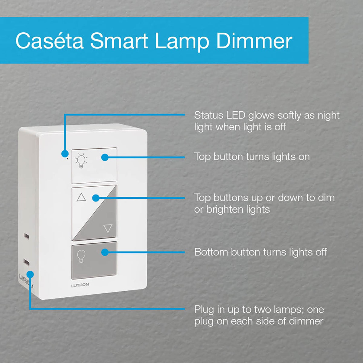 Caseta Smart Lamp Dimmer Starter Kit (Lamp Dimmer Hub Kit)
