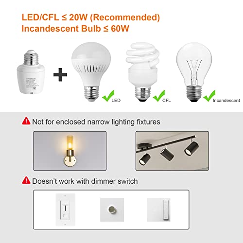 White Remote Control Light Socket (3 Sockets+1 Remote)